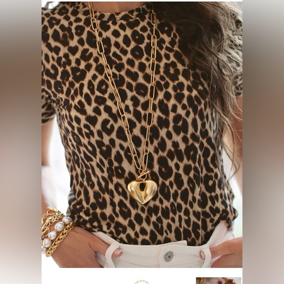 Brinker and Eliza “Thelma” 24k Antique Gold Plated Heart Pendant Necklace - Picture 5 of 5